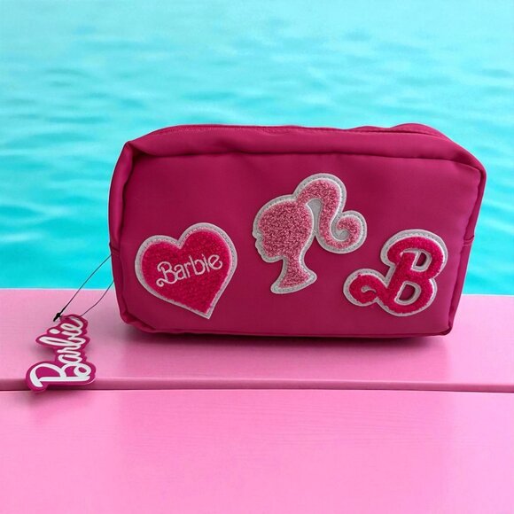 BARBIE Mattel Hot Pink Cosmetic Makeup Toiletry Travel Bag NEW NWT - Picture 1 of 7